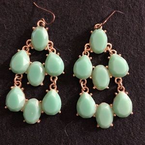 Jade and gold chandelier earrings